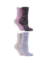 Wild Feet Pink Popcorn Fluffy Socks 4 Pack - Image 6 of 13