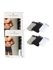 Jeff Banks Grey Cotton Button Fly Boxers 3 Pack - Image 10 of 11