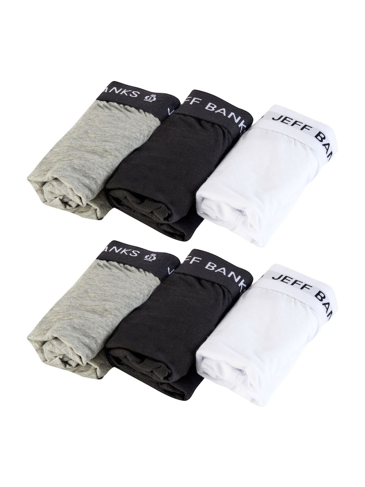 Jeff Banks Grey Cotton Button Fly Boxers 3 Pack - Image 11 of 11