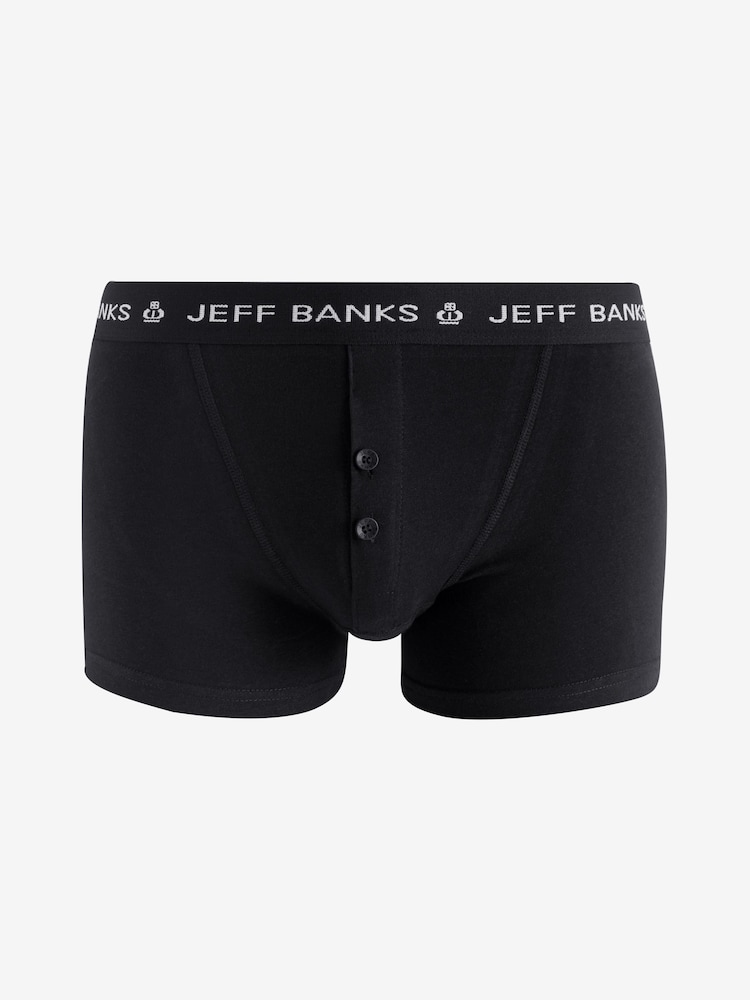 Jeff Banks Grey Cotton Button Fly Boxers 3 Pack - Image 2 of 11