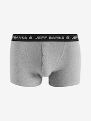 Jeff Banks Grey Cotton Button Fly Boxers 3 Pack - Image 3 of 11