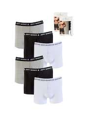 Jeff Banks Grey Cotton Button Fly Boxers 3 Pack - Image 7 of 11