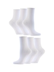 Wild Feet White Rib Crew Socks 6 Pack - Image 2 of 6