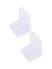 Wild Feet White Rib Crew Socks 6 Pack - Image 3 of 6