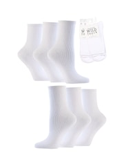 Wild Feet White Rib Crew Socks 6 Pack - Image 6 of 6