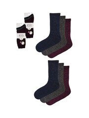 Wild Feet Black Sparkly Crew Socks 6 Pack - Image 3 of 7
