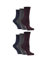 Wild Feet Black Sparkly Crew Socks 6 Pack - Image 4 of 7