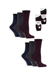 Wild Feet Black Sparkly Crew Socks 6 Pack - Image 7 of 7