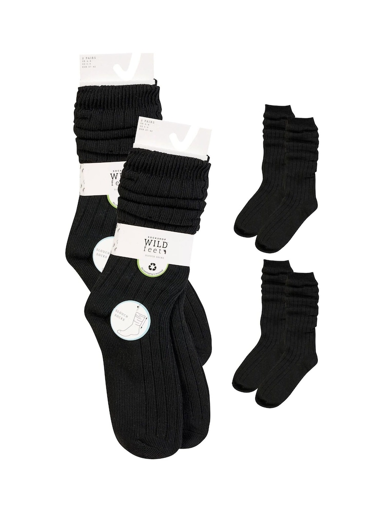 Wild Feet Black Leisure Slouch Socks - Image 4 of 13