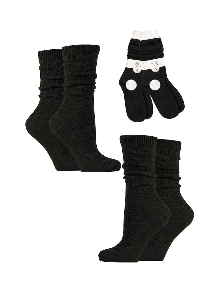 Wild Feet Black Leisure Slouch Socks - Image 6 of 13