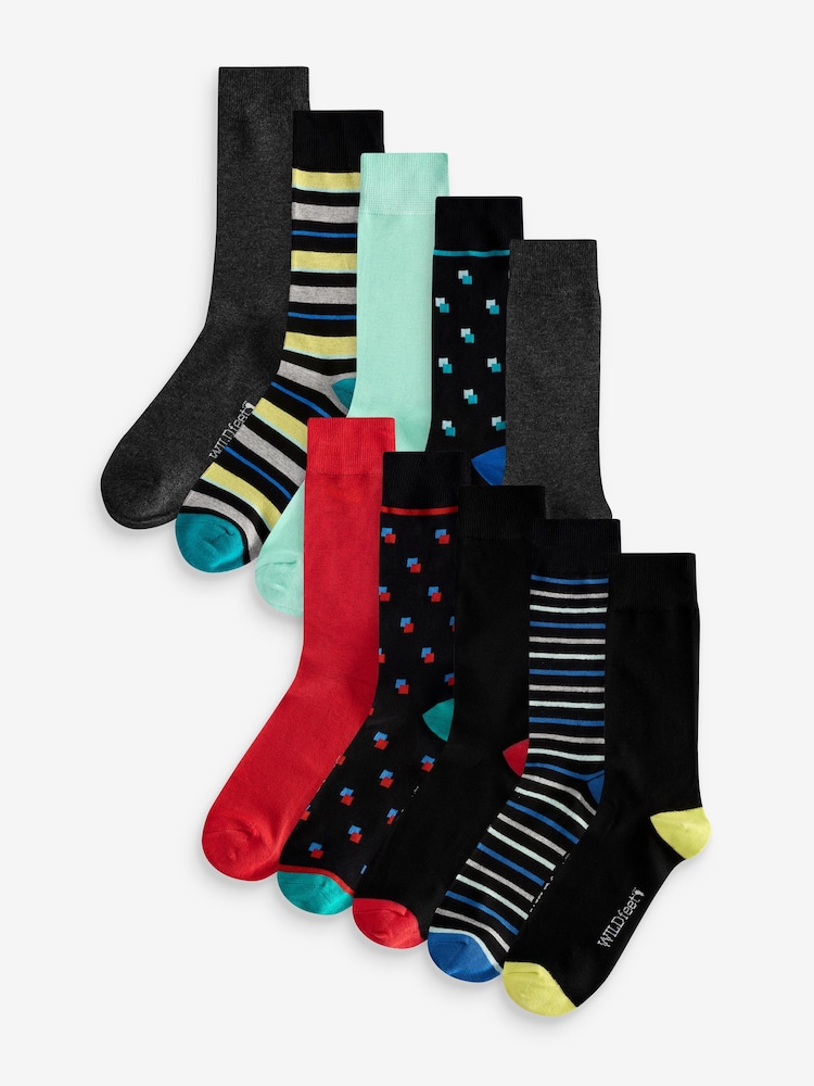 Wild Feet Black Fun Fashion Bamboo Socks - Image 1 of 11
