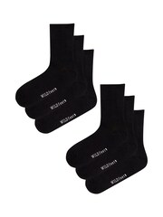 Wild Feet Black Rib Crew Socks 6 Pack - Image 2 of 8