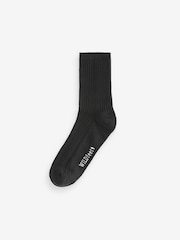 Wild Feet Black Rib Crew Socks 6 Pack - Image 8 of 8