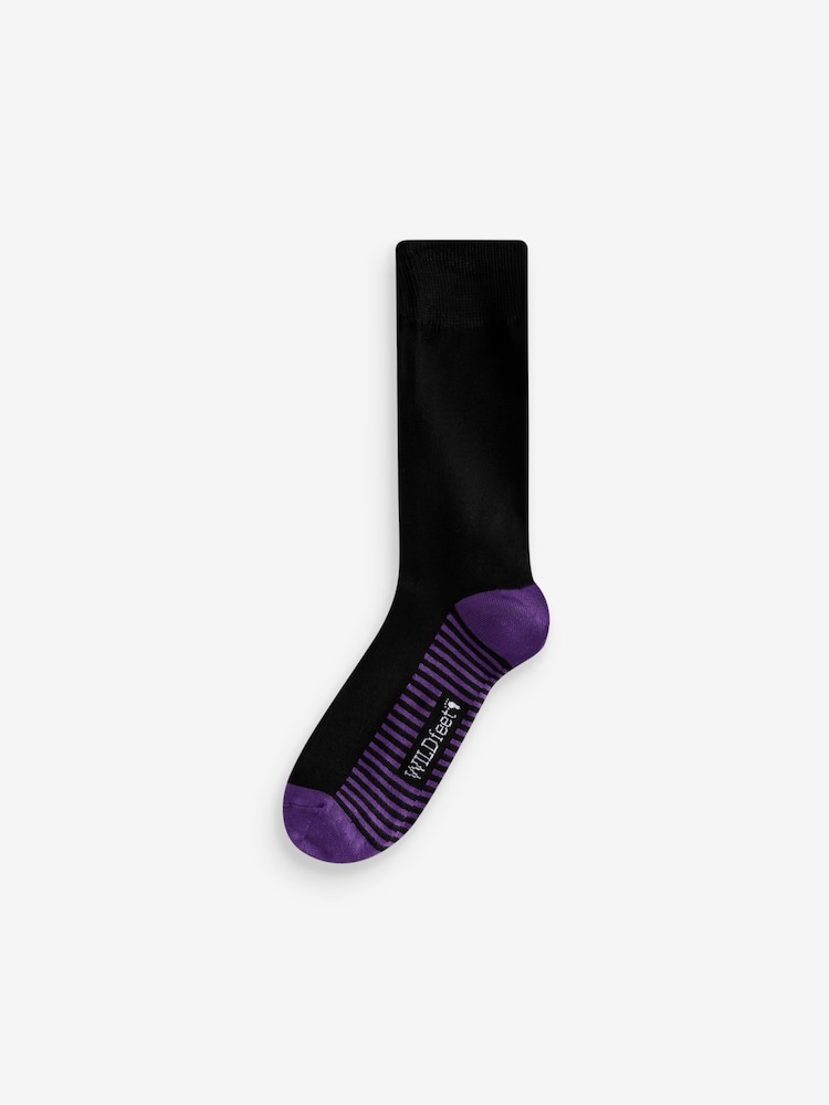 Wild Feet Black Fashion Sole Bamboo Socks - Image 11 of 11