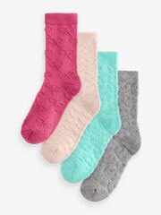 Wild Feet Pink Embossed Cushion Socks - Image 1 of 5
