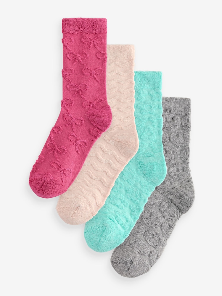 Wild Feet Pink Embossed Cushion Socks - Image 1 of 5