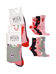 Wild Feet Pink Novelty Love Socks 6 Pack - Image 10 of 15