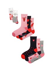 Wild Feet Pink Novelty Love Socks 6 Pack - Image 12 of 15