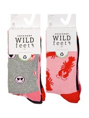 Wild Feet Pink Novelty Love Socks 6 Pack - Image 9 of 15