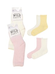Wild Feet Natural Super Fluffy Feather Yarn Socks - Image 1 of 6