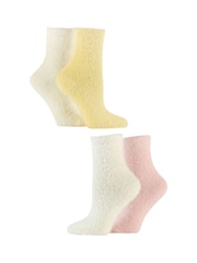 Wild Feet Natural Super Fluffy Feather Yarn Socks - Image 2 of 6