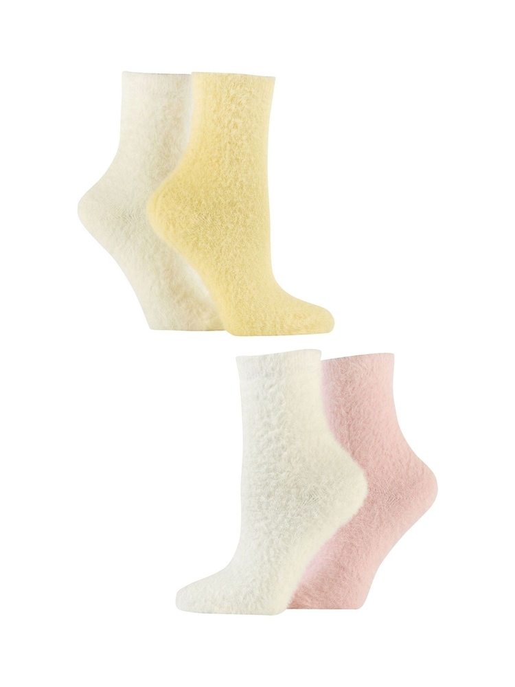 Wild Feet Natural Super Fluffy Feather Yarn Socks - Image 2 of 6
