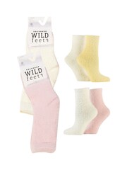 Wild Feet Natural Super Fluffy Feather Yarn Socks - Image 5 of 6