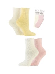 Wild Feet Natural Super Fluffy Feather Yarn Socks - Image 6 of 6