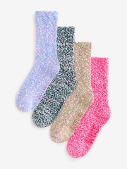 Wild Feet Blue Popcorn Fluffy Socks 4 Pack - Image 1 of 13