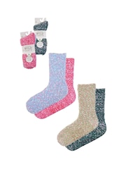 Wild Feet Blue Popcorn Fluffy Socks 4 Pack - Image 11 of 13