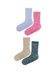 Wild Feet Blue Popcorn Fluffy Socks 4 Pack - Image 6 of 13