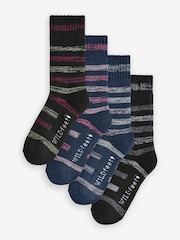 Bleu - Wild Feet Chaussettes de loisirs thermiques Lot 4 - Image 1 of 13