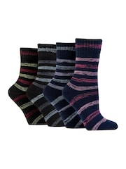 Bleu - Wild Feet Chaussettes de loisirs thermiques Lot 4 - Image 3 of 13
