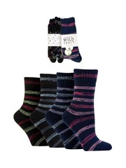 Bleu - Wild Feet Chaussettes de loisirs thermiques Lot 4 - Image 4 of 13