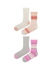 Wild Feet Pink Leisure to Lounge Super Soft Cosy Socks - Image 2 of 8