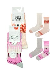 Wild Feet Pink Leisure to Lounge Super Soft Cosy Socks - Image 5 of 8