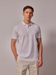 Hawes & Curtis Tipped Mercerised Cotton Purple Polo Shirt - Image 4 of 4