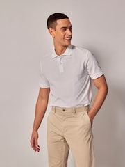 Hawes & Curtis Short Sleeve Mercerised White Polo Shirt - Image 1 of 4