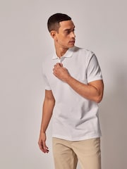 Hawes & Curtis Short Sleeve Mercerised White Polo Shirt - Image 2 of 4