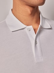 Hawes & Curtis Short Sleeve Mercerised White Polo Shirt - Image 4 of 4