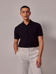 Hawes & Curtis Blue Short Sleeve Mercerised Polo Shirt - Image 1 of 4
