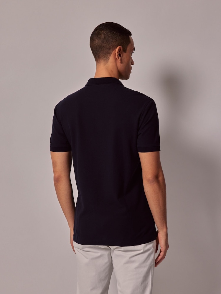 Hawes & Curtis Blue Short Sleeve Mercerised Polo Shirt - Image 2 of 4