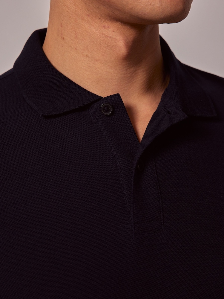 Hawes & Curtis Blue Short Sleeve Mercerised Polo Shirt - Image 4 of 4