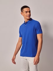 Hawes & Curtis Blue Short Sleeve Mercerised Polo Shirt - Image 1 of 4