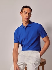 Hawes & Curtis Blue Short Sleeve Mercerised Polo Shirt - Image 3 of 4