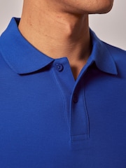 Hawes & Curtis Blue Short Sleeve Mercerised Polo Shirt - Image 4 of 4