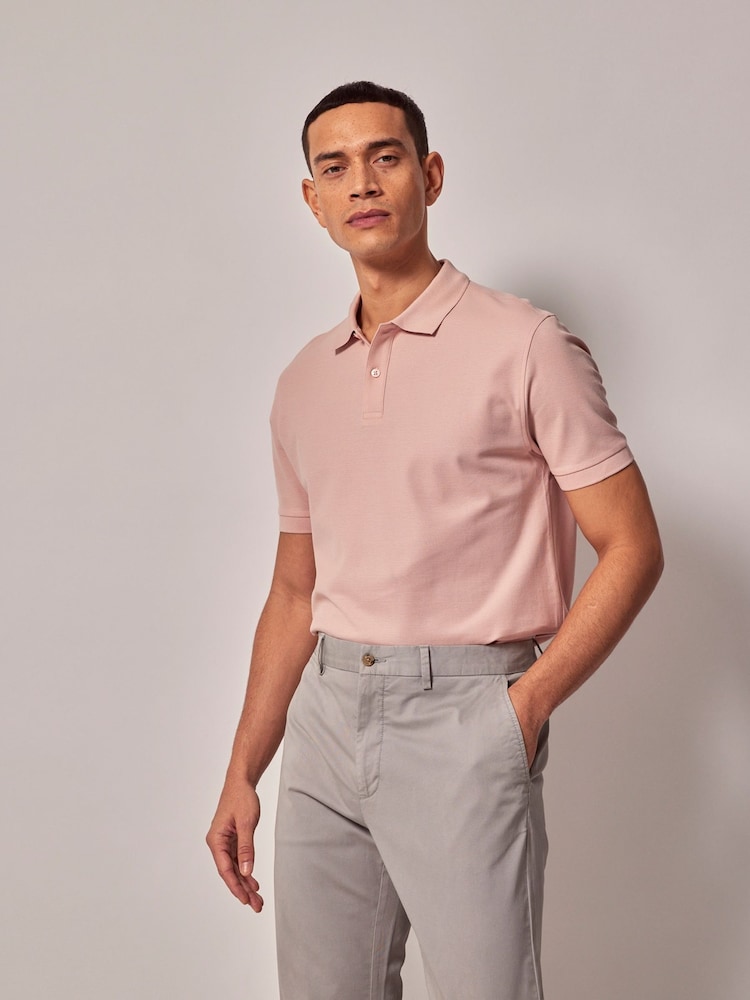 Hawes & Curtis Pink Short Sleeve Mercerised Polo Shirt - Image 1 of 4