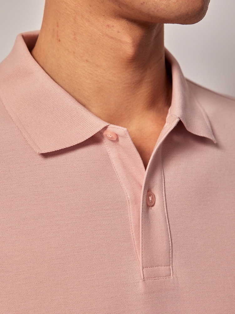 Hawes & Curtis Pink Short Sleeve Mercerised Polo Shirt - Image 4 of 4