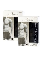 Jeff Banks Black Cotton Button Fly Boxers 3 Pack - Image 5 of 8