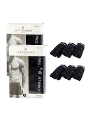 Jeff Banks Black Cotton Button Fly Boxers 3 Pack - Image 6 of 8